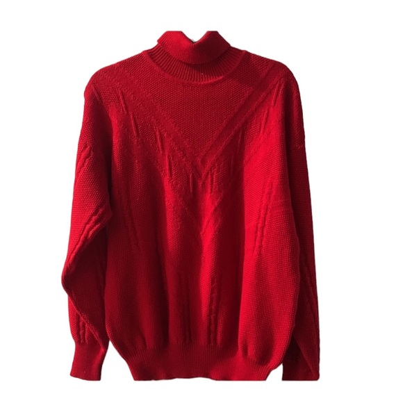 Hilwin turtle neck wool sweater balloons sleeve size Large holiday Christmas - Picture 1 of 16